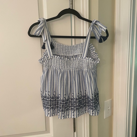 Old Navy smocked tie shoulder tank - Picture 2 of 4